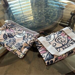 Floral Travel Bags - Pink and Black